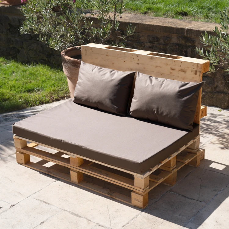 Kit 3 coussins palette outdoor en toile enduite imperméable