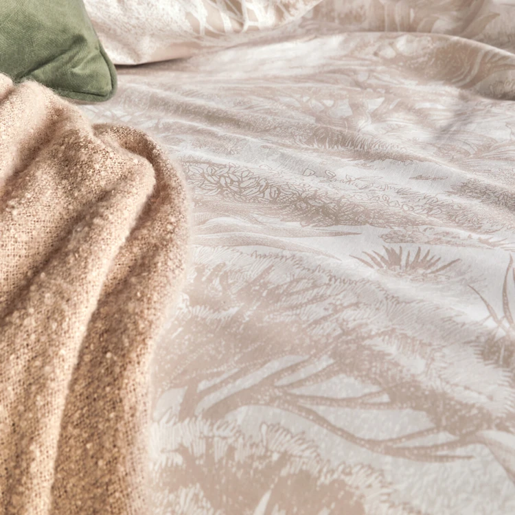 Conjunto de cama de 3 peças em algodão reversível com padrão «toile de Jouy»