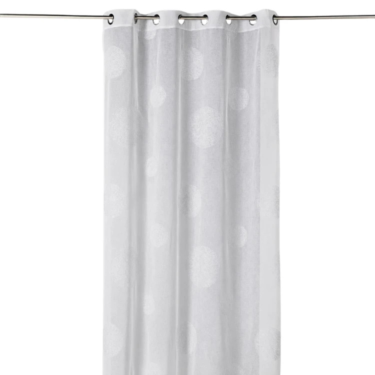 Voilage en Etamine Brodé ronds fils lurex brillants