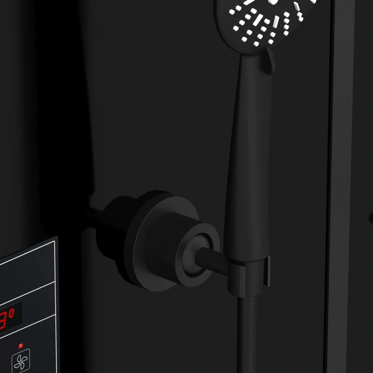 Cabine de douche hydromassante rectangulaire XXL avec porte coulissante et panneau de contrôle tactile