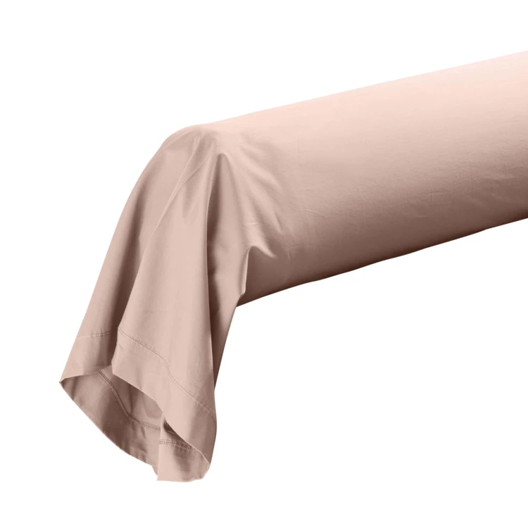 Taie de traversin percale de coton 78 fils finition bourdon