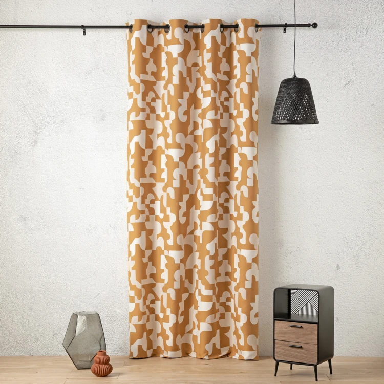 Tenda jacquard geometrica dalla texture retrò