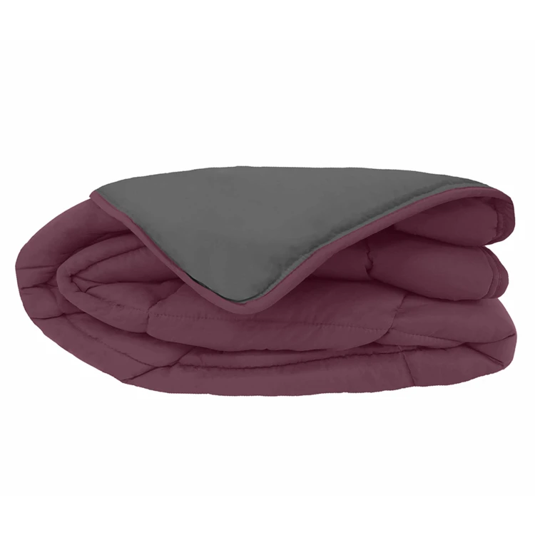 Couette chaude microfibre bicolore 400 gr/m2