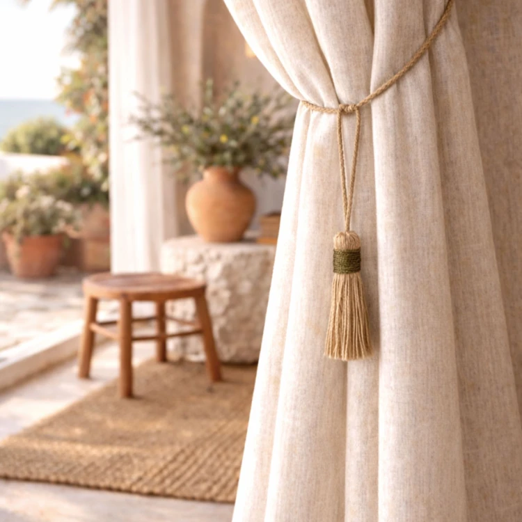 Fermacravatta con nappina naturale