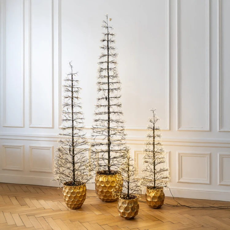 ARBRE LED LUMIÈRES BLANC CHAUD FER NOIR EXTRA LARGE