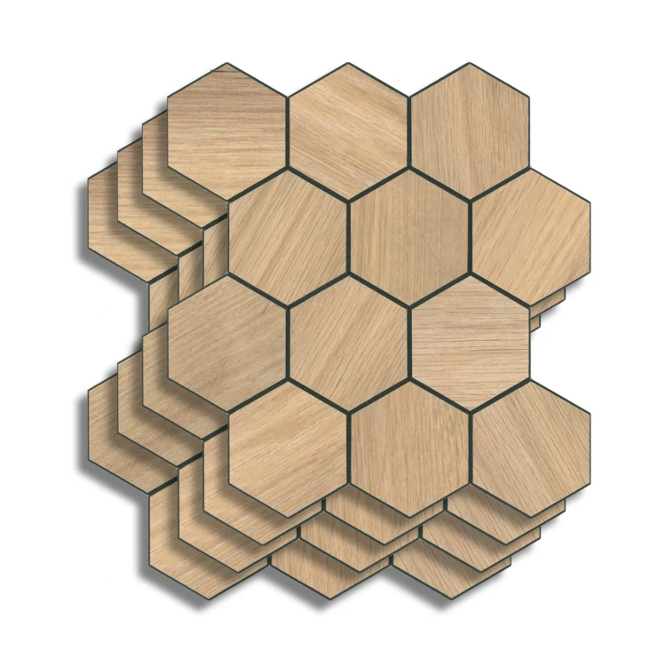 Crédence adhésive murale 3D effet carrelage hexagonal 4 pièces