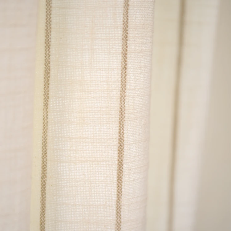 Rideau coton rayé beige