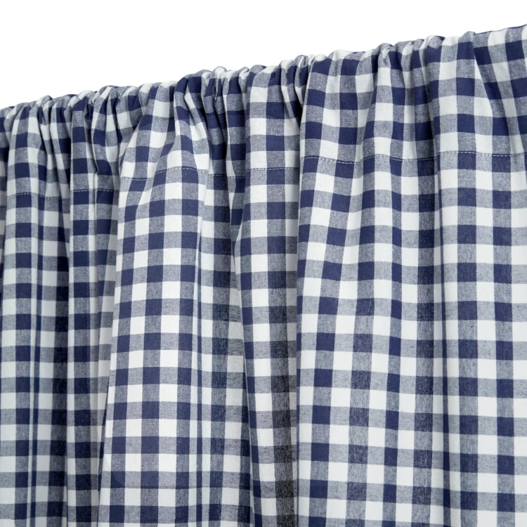 Rideau à passe-tringle en coton vichy