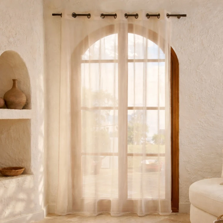 Visillos Lisos en Estameña con Ollaos