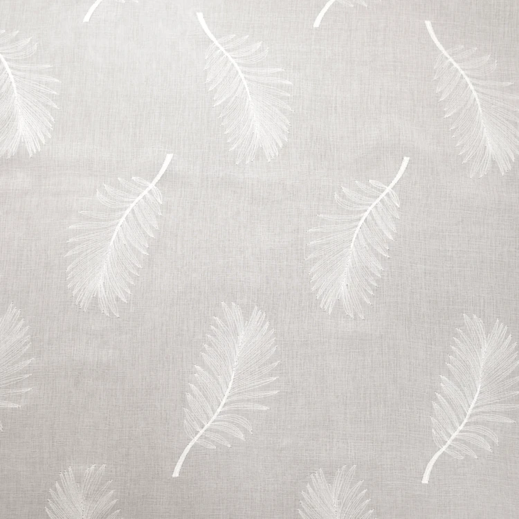 Tissu voile brodée à motifs feuilles