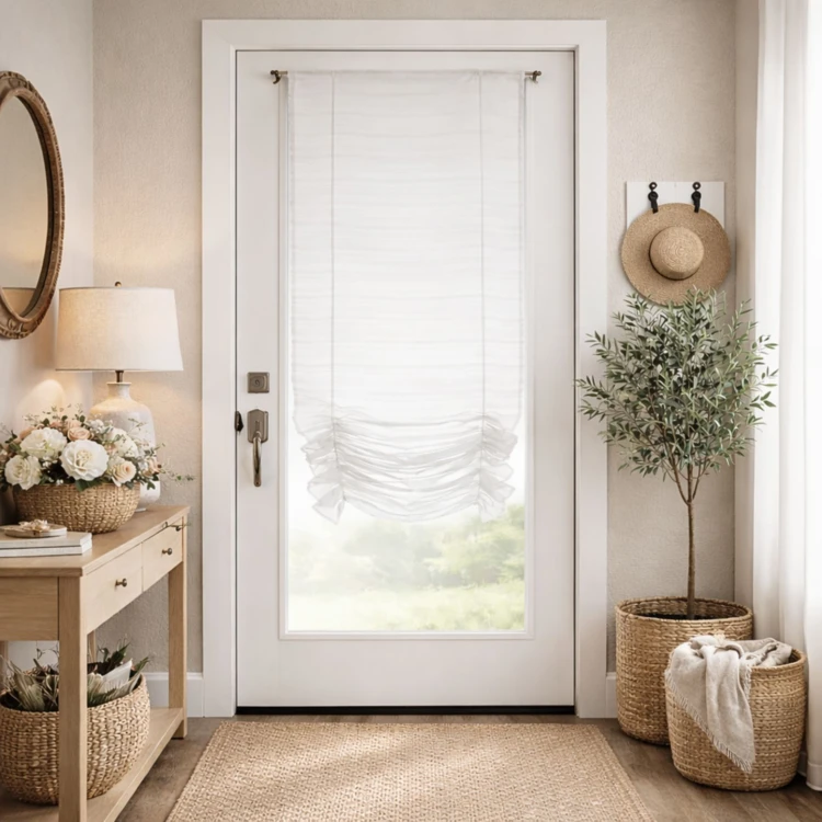 Store voilage à remonter plissé