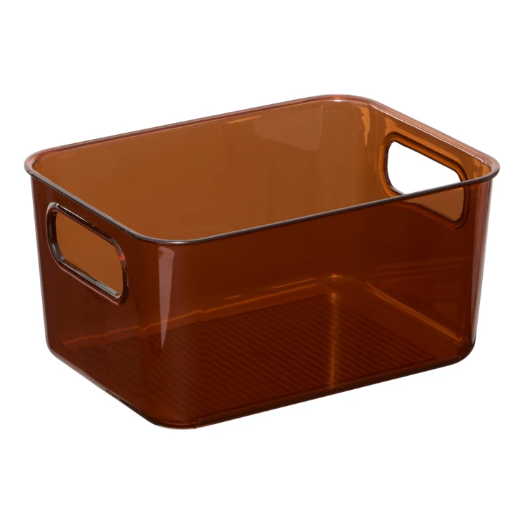 Boîte de rangement ambre et couvercle bois