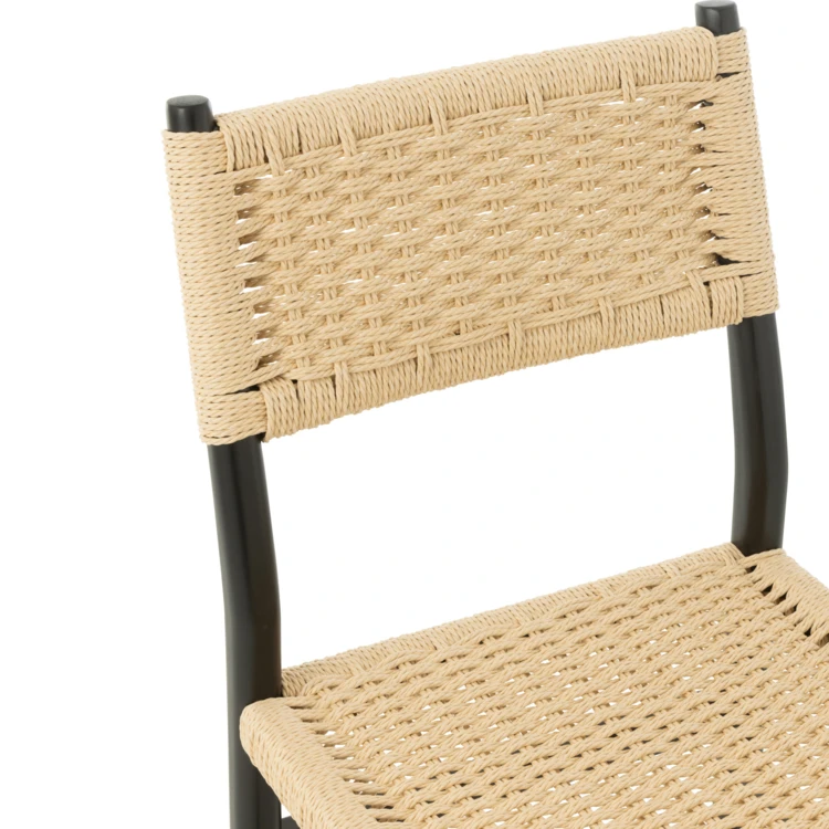 Silla de comedor de madera de haya y cuerda trenzada