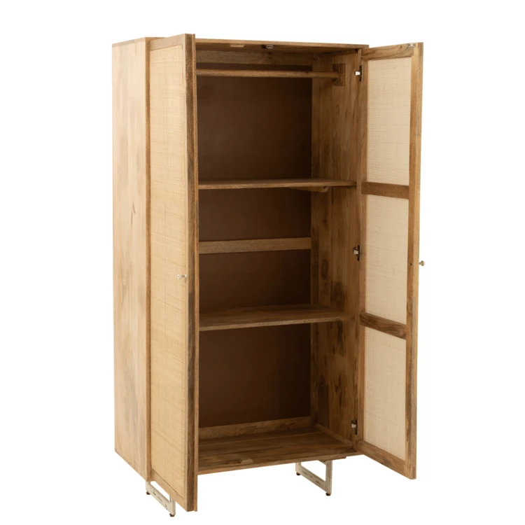 Armoire en rotin et bois de manguier naturel