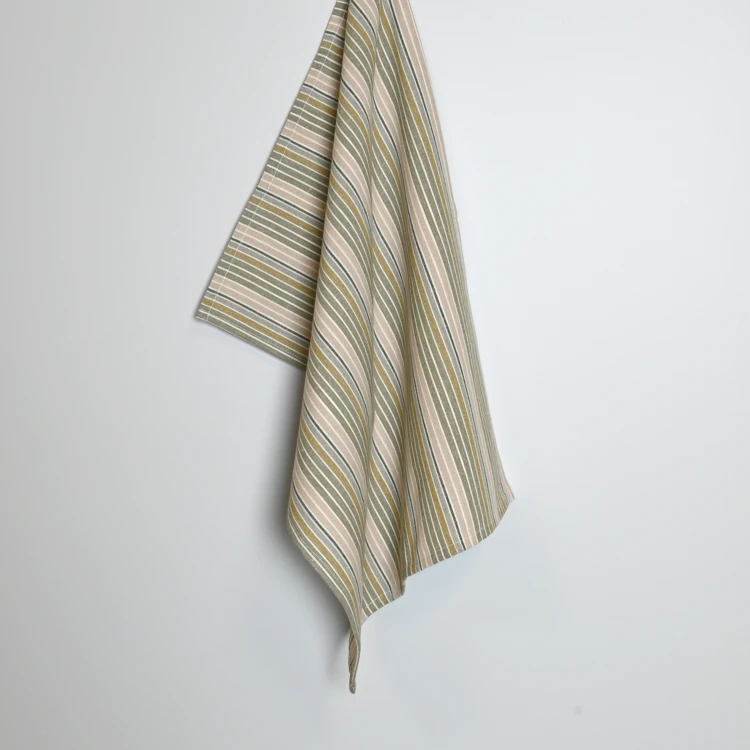 Paño de cocina de algodón con rayas tejidas