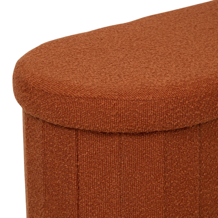 Pouf coffre pliant double en bouclette avec rangement