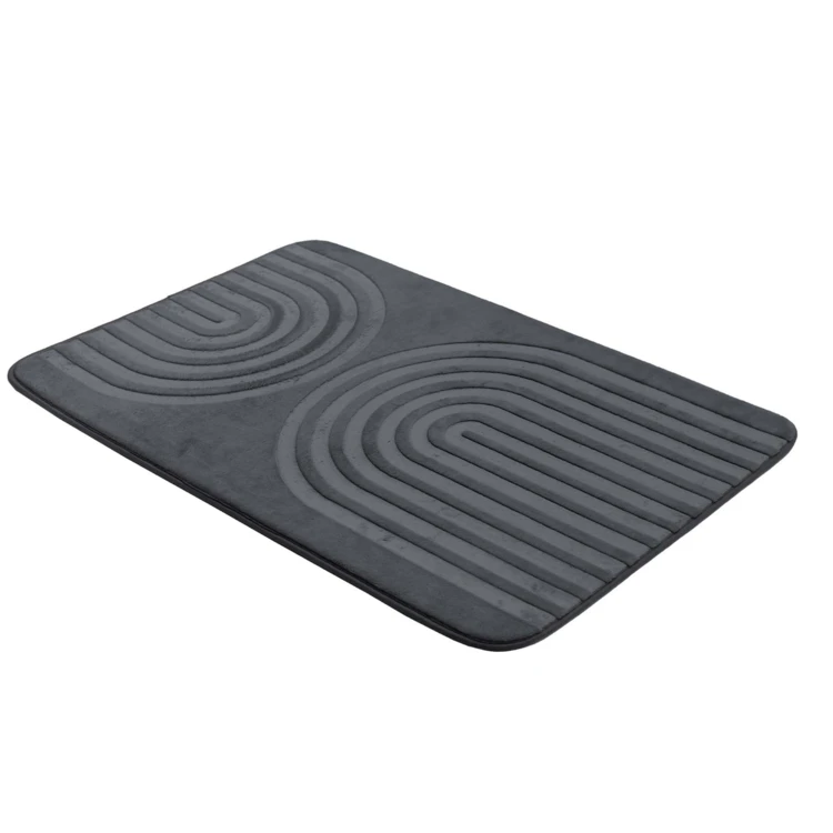 Tapis de bain antidérapant en microfibre à relief graphique