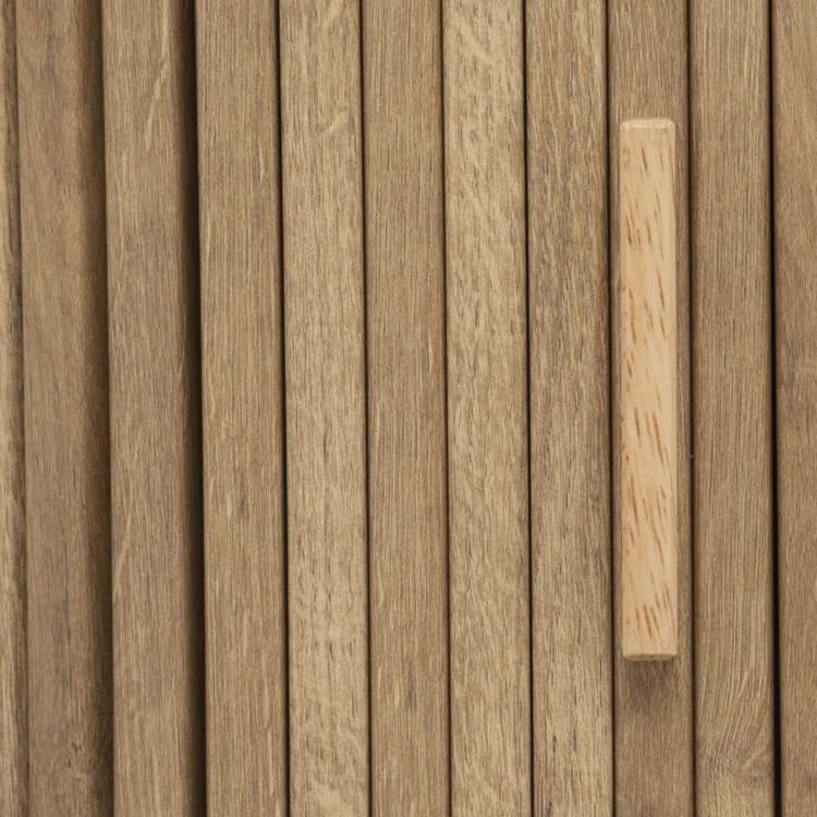 Mesa de centro con puertas correderas acanaladas