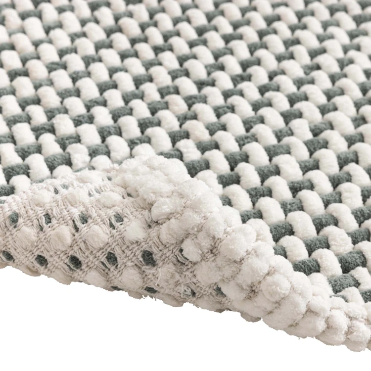 Tapis de bain en polycoton chenille ultra-absorbant