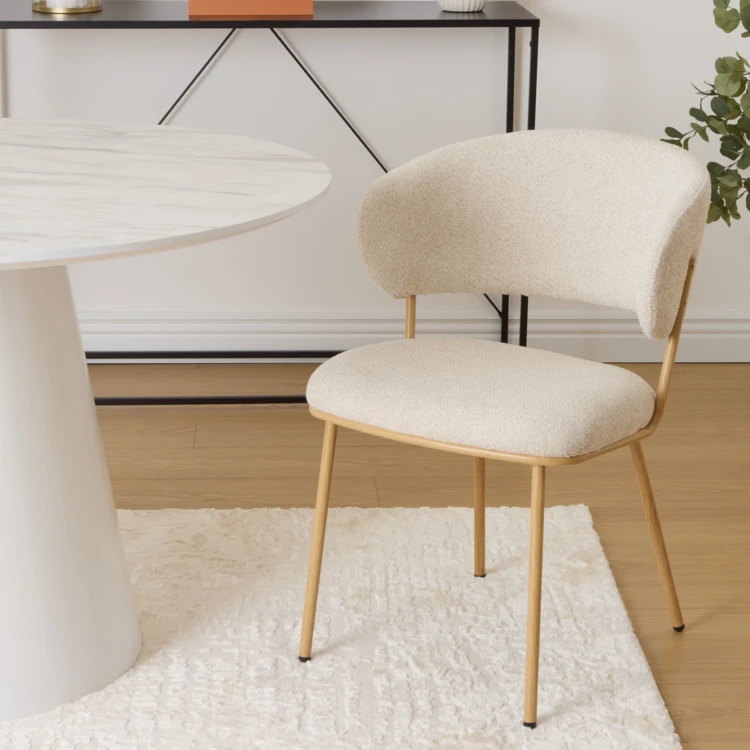Sillón de comedor de chenilla