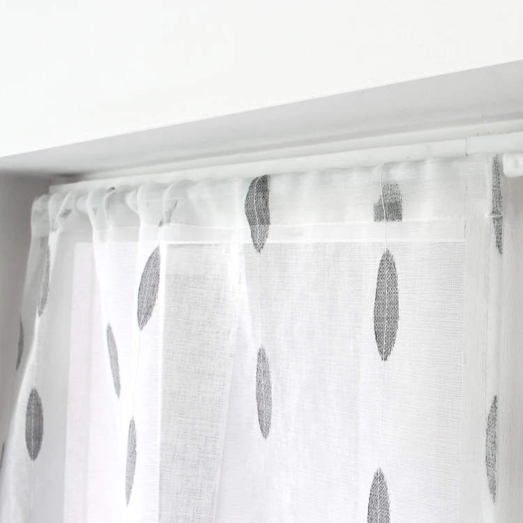 Paire de petits vitrages jacquard motif ovale
