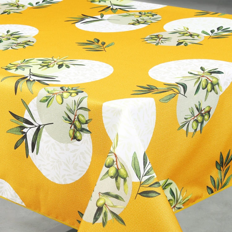Nappe anti-tâche rectangulaire motif olive