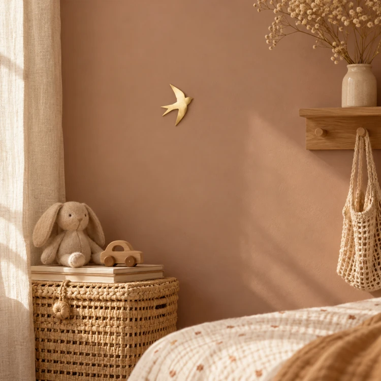 Déco murale hirondelle en laiton