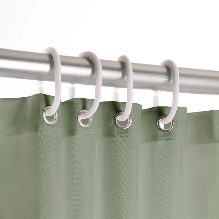 Cortina de duche simples com ganchos