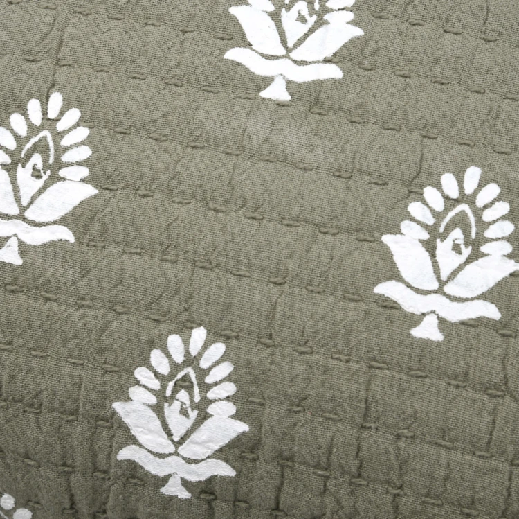 Coussin rectangulaire en coton à motif floral