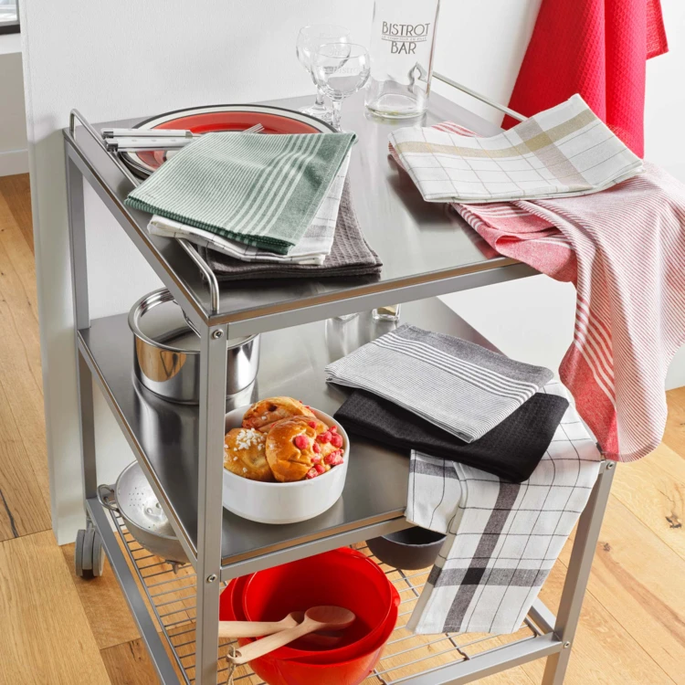 3er-Set Geschirrtücher aus gewebter Waffelstruktur-Baumwolle