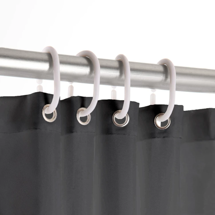 Cortina de duche simples com ganchos