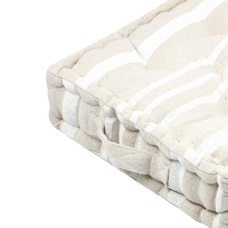 Coussin de sol 100% coton épais et moelleux à rayures