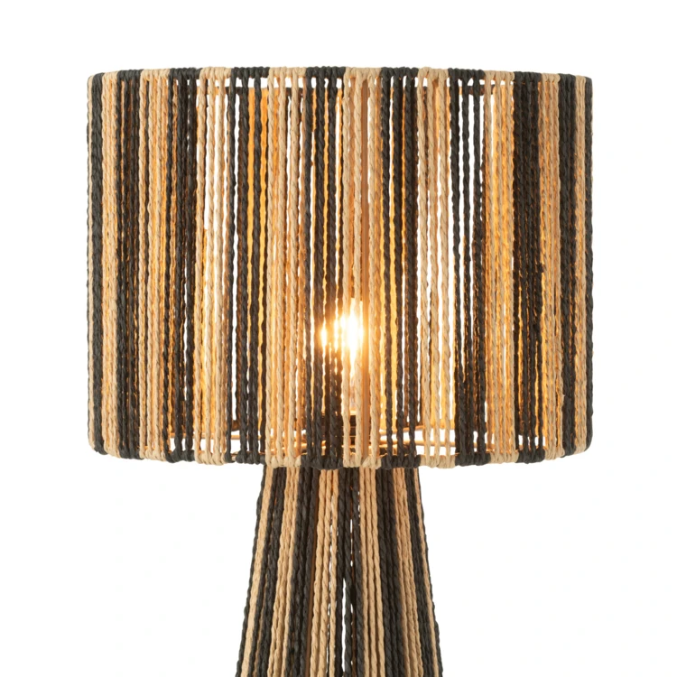 Lampe salon en cordes rayées