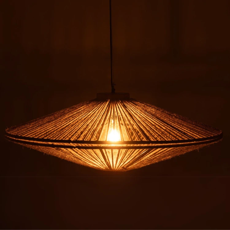 Suspension luminaire en fibre naturelle