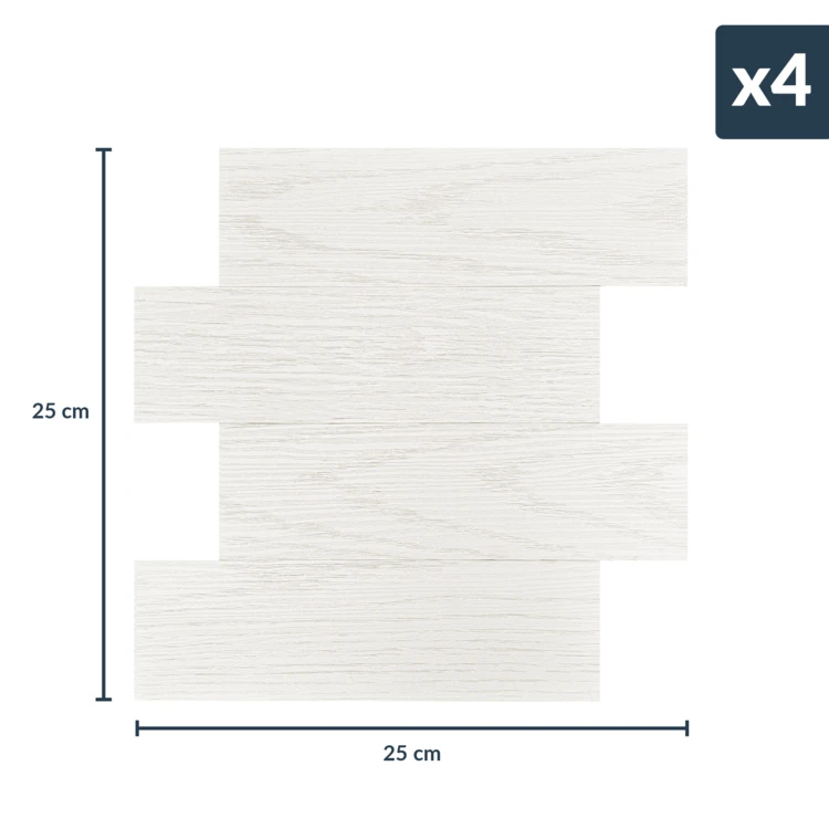 Zelfklevende 3D-wandpanelen met houteffect, 4 stuks