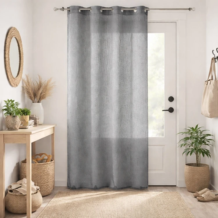 Voilage en étamine unie et fils lurex