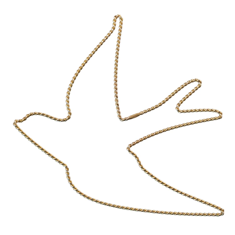 Déco murale Hirondelle fil laiton torsadé