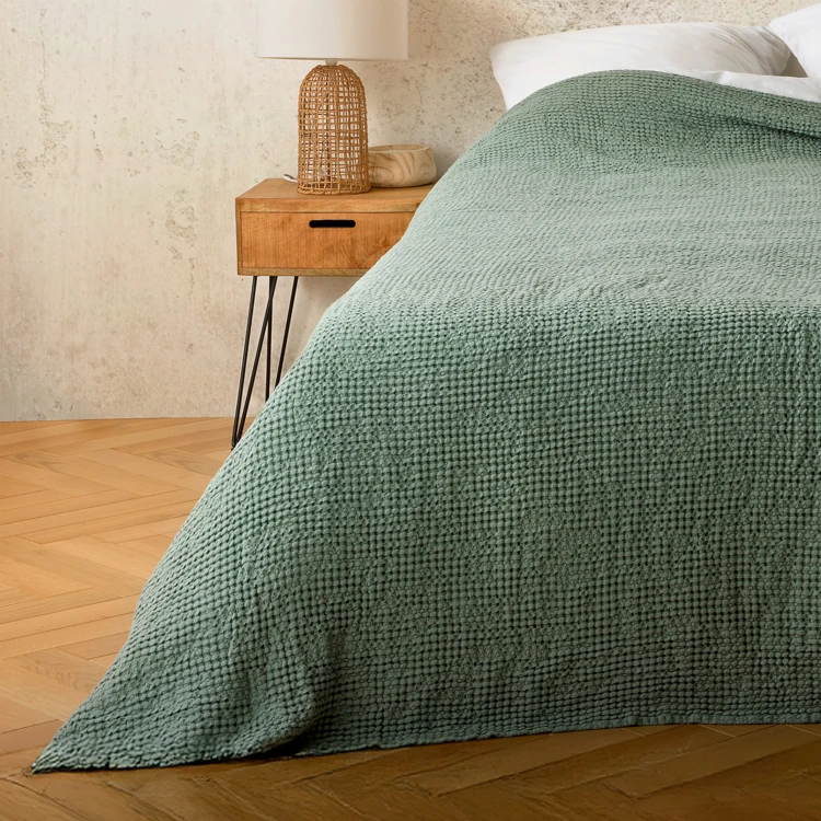 Plaid en coton nid d’abeille