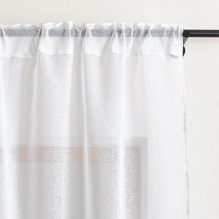 Tenda trasparente con ganci 3 in 1 effetto lino LUZ