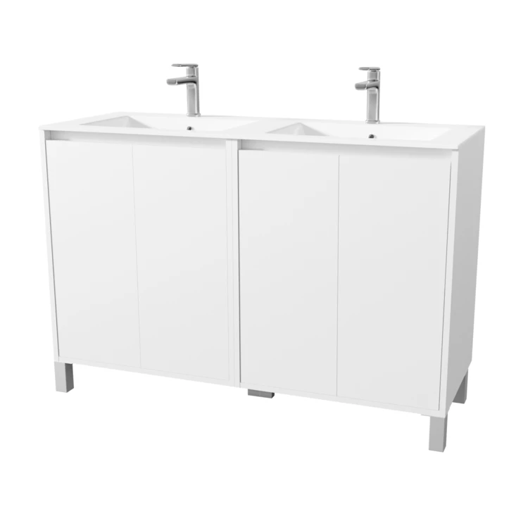 Meuble de salle de bains double vasque avec 4 portes