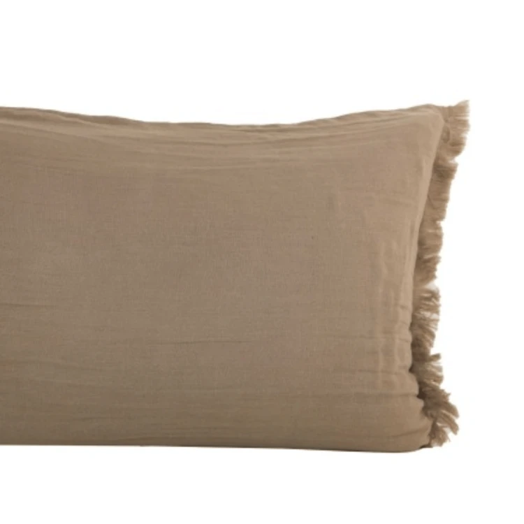 Coussin à franges en coton