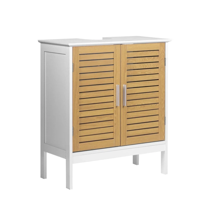 Meuble sous vasque de salle de bain avec portes persiennées
