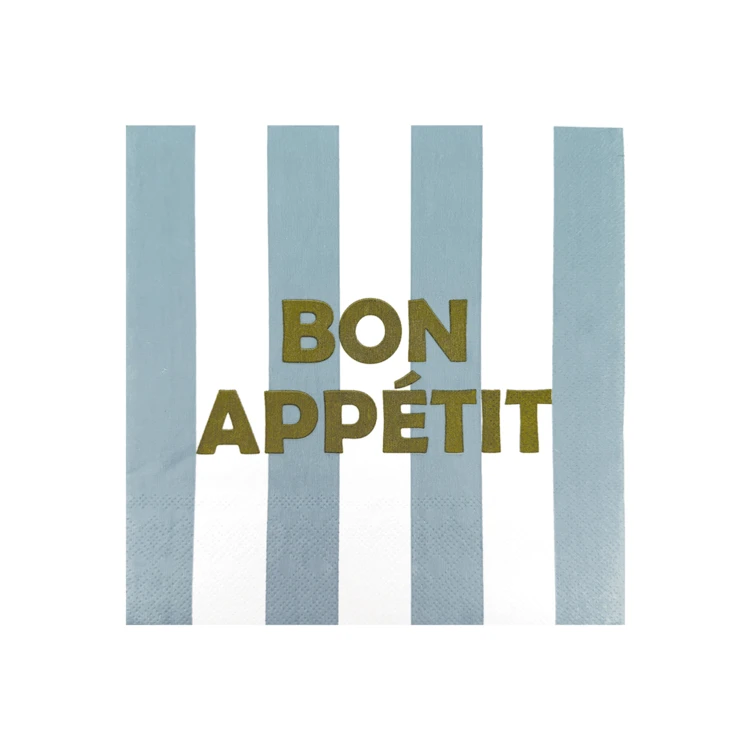 20er-Set Papierservietten Streifenmuster Bon Appétit