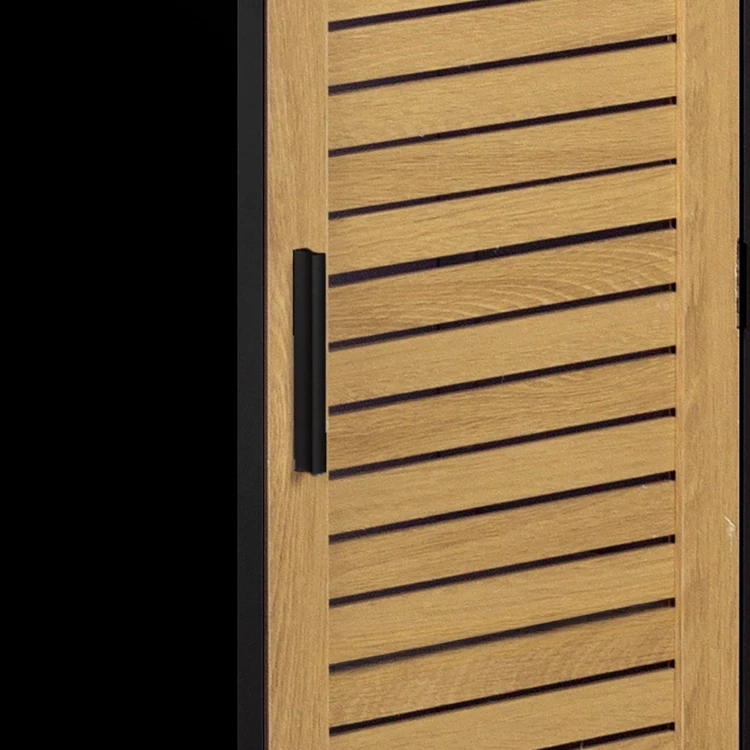 Meuble bas de salle de bain avec porte à lames et rangement