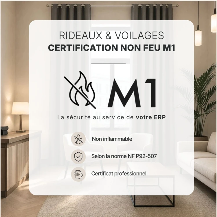 Rideau occultant ignifugé M1 non feu