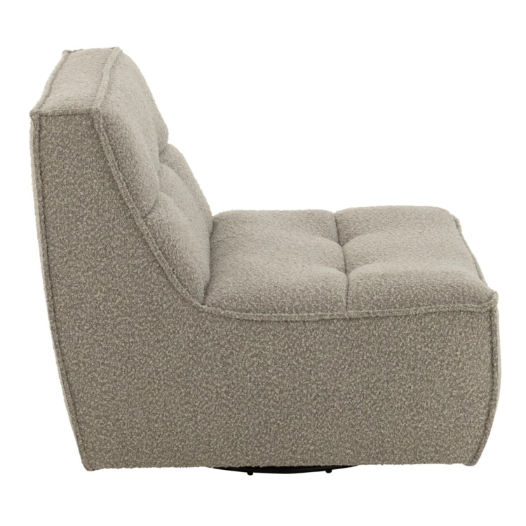 Fauteuil pivotant carré en tissu bouclette