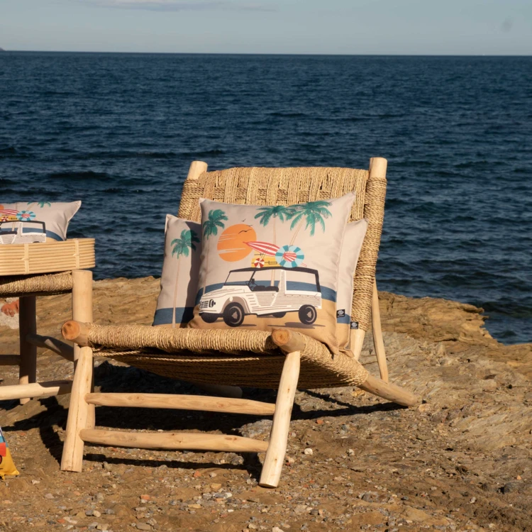 Coussin extérieur décoratif à motif estival
