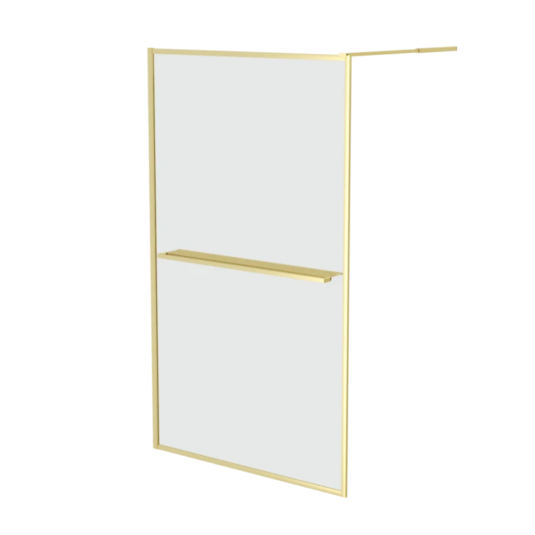 Paroi de douche à l’italienne avec étagère et porte-serviette