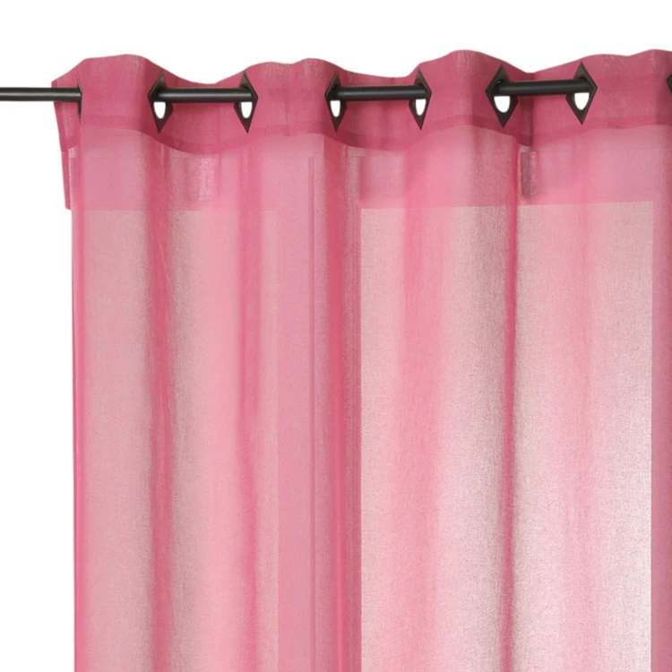 Voilage en Etamine Légère Unie à Oeillets Carrés