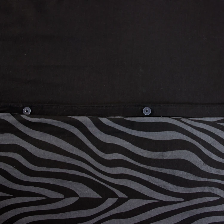 Parure de lit 3 pièces zèbre coton housse + taies